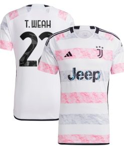 Alternative view of Timothy Weah Juventus adidas 2023/24 Away Replica Jersey - White/Black/Gray