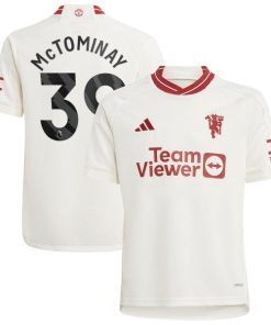 Scott McTominay Manchester United adidas Youth 2023/24 Third Replica Player Jersey - White