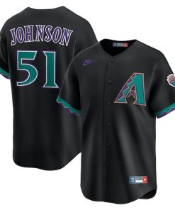 Randy Johnson Arizona Diamondbacks Nike Throwback Cooperstown Collection Limited Jersey - Black/Cream