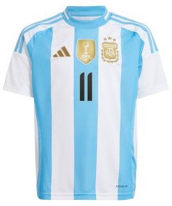 Alternative view of Angel Di Maria Argentina National Team adidas Youth 2024 Home Replica Jersey - White