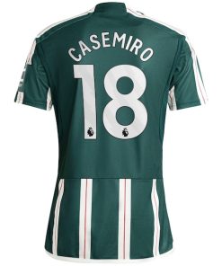 Alternative view of Casemiro Manchester United adidas 2023/24 Away Replica Player Jersey - Green/Red