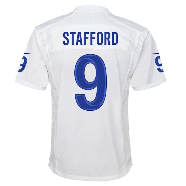 Matthew Stafford Los Angeles Rams Nike Youth Super Bowl LVI Game Patch Jersey - White - Image 3