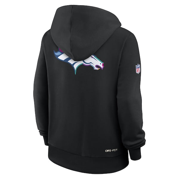 Denver Broncos Nike Women's 2025 NFL Crucial Catch Sideline Standard Issue Dri-FIT Hoodie - Black - Image 3