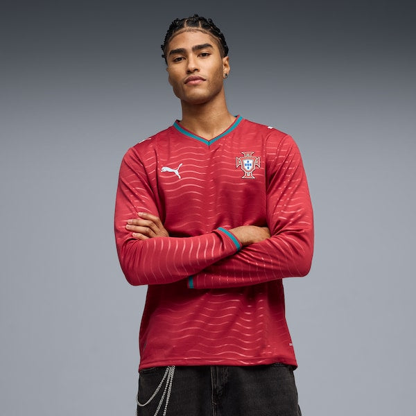 Portugal National Team Puma 2026 Home Replica Long Sleeve Jersey - Red - Image 3