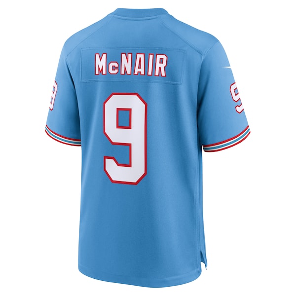 Steve McNair Tennessee Titans Nike Oilers Throwback Retired Player Game Jersey - Light Blue/Navy - Image 4