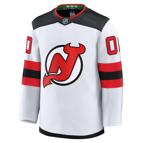 New Jersey Devils Away Premium Custom Jersey - White/Black/Red - Image 4