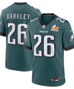 Saquon Barkley Philadelphia Eagles Nike Super Bowl LIX Game Player Jersey - Midnight Green