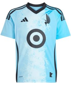 Alternative view of Minnesota United FC adidas Youth 2025 CONVERGENCE Replica Custom Jersey - Blue