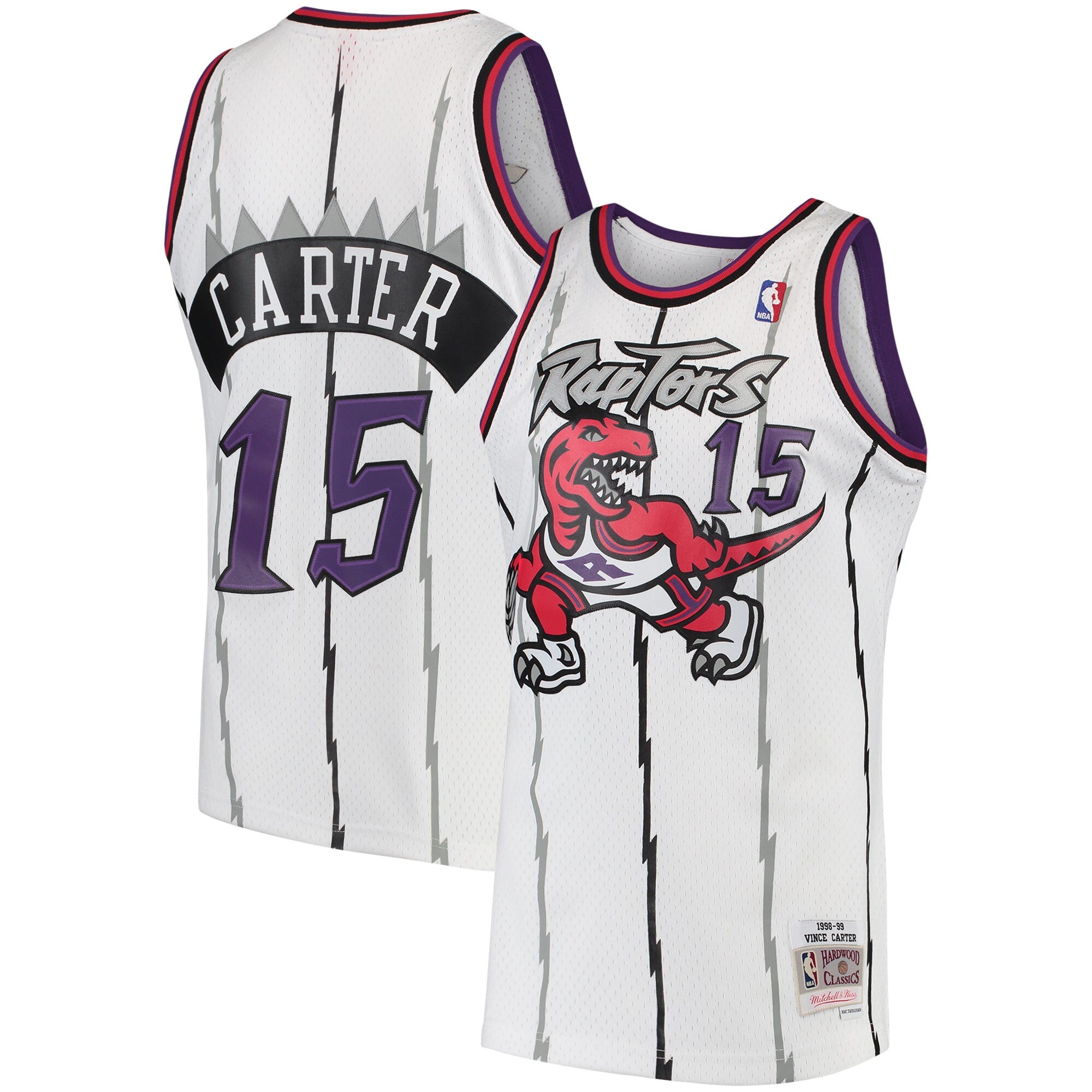 Vince Carter Toronto Raptors 1999/00 Hardwood Classics Swingman Jersey - Purple/White - Image 5