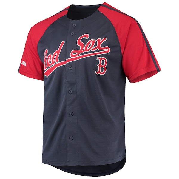 Boston Red Sox Stitches Button-Down Raglan Replica Jersey - Navy - Image 3