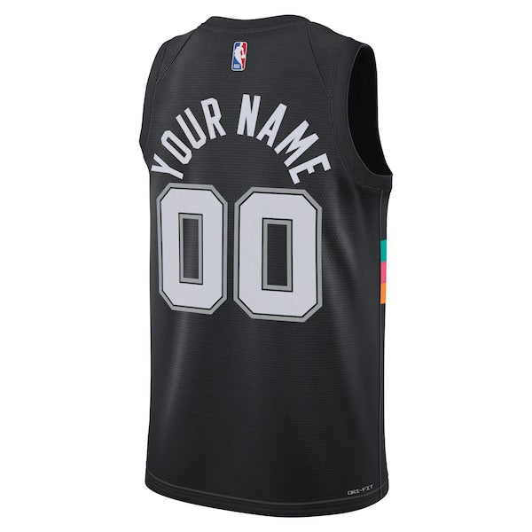 San Antonio Spurs Nike Unisex 2025/26 City Edition Swingman Custom Jersey - Black - Image 4