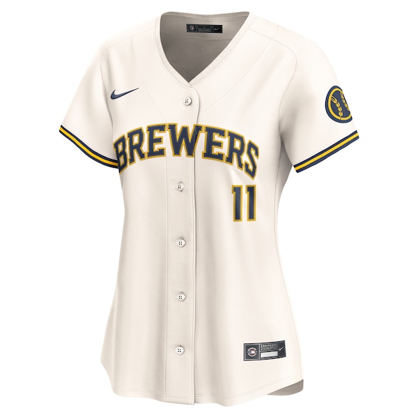 Jackson Chourio Milwaukee Brewers Nike Women's Home Limited Player Jersey - Cream - Image 2