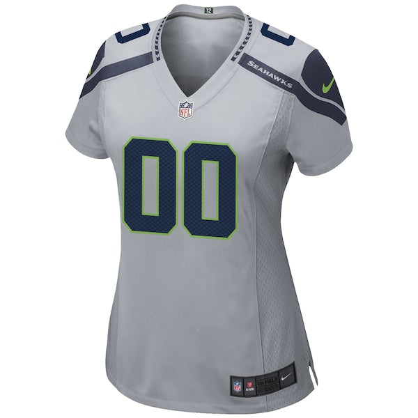 Seattle Seahawks Nike Women's Alternate Custom Game Jersey - Gray - Image 2