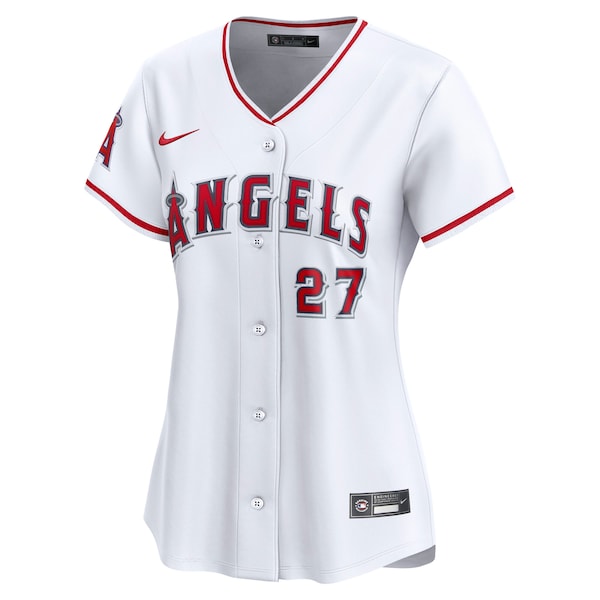 Mike Trout Los Angeles Angels Nike Women's Home Limited Player Jersey - White - Image 2