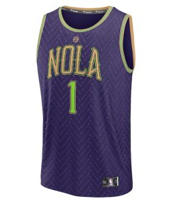 Alternative view of Zion Williamson New Orleans Pelicans  Youth 2024/25 Fast Break Player Jersey - City Edition - Purple