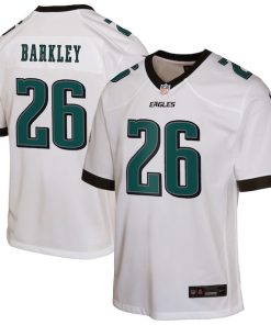 Saquon Barkley Philadelphia Eagles Nike Youth Game Jersey - White/Green/Black/Kelly Green