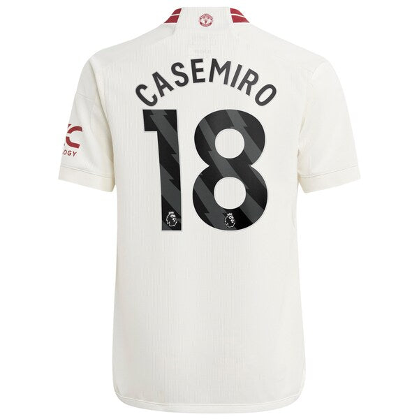Casemiro Manchester United adidas Youth 2023/24 Third Replica Player Jersey - White - Image 3