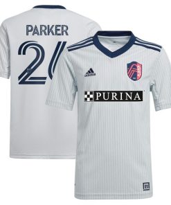 Tim Parker St. Louis City SC adidas Youth 2024 The Spirit Kit Replica Jersey - Gray