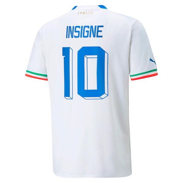 Lorenzo Insigne Italy National Team Puma Youth 2022/23 Away Replica Player Jersey - White - Image 2
