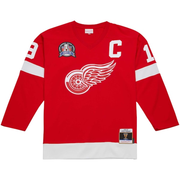 Steve Yzerman Detroit Red Wings Captain Patch 1996/97 Blue Line Player Jersey - Red - Image 5
