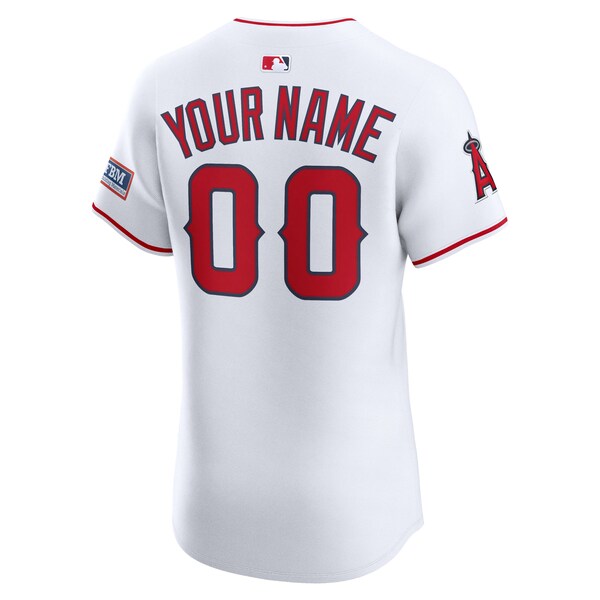 Los Angeles Angels Nike Home Elite Sponsor Patch Custom Jersey - White - Image 3