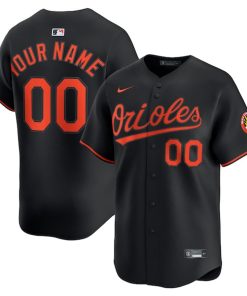 Baltimore Orioles Nike Alternate Limited Custom Jersey - Black/White