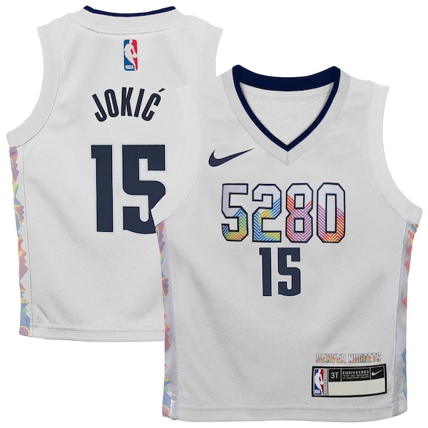 Nikola Jokic Denver Nuggets Nike Preschool 2024/25 Swingman Player Jersey - City Edition - White