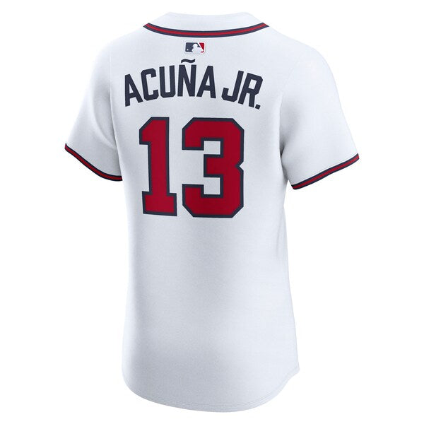 Ronald Acu?a Jr. Atlanta Braves Nike Home Elite Player Jersey - White/Red/Navy - Image 3