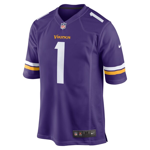 Number 1 Groom Minnesota Vikings Nike Game Jersey - Purple - Image 2