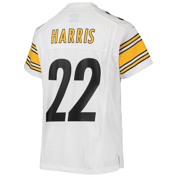 Najee Harris Pittsburgh Steelers Nike Youth Game Jersey - White/Black - Image 4