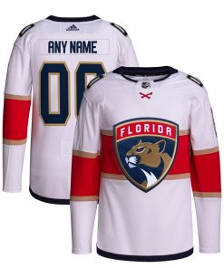 Florida Panthers adidas  Away  Primegreen Authentic Custom Jersey - White