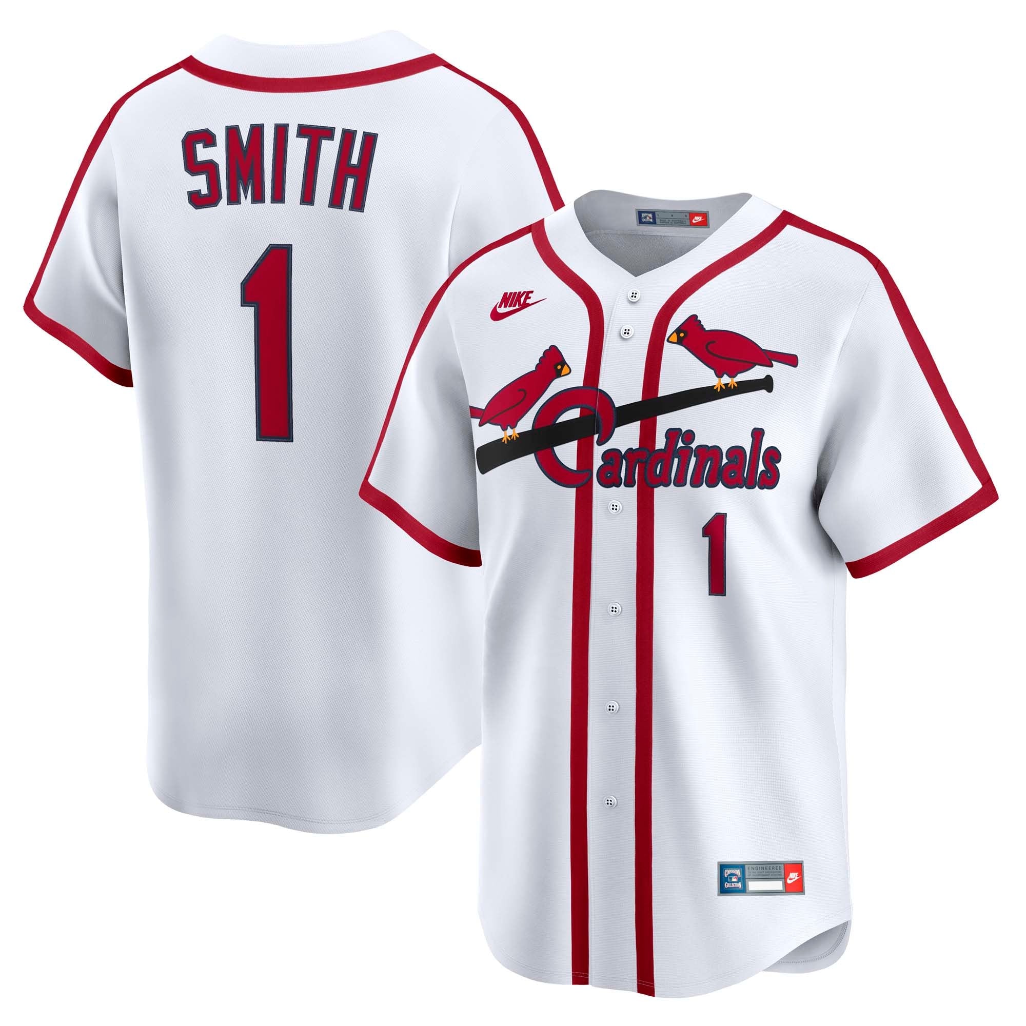 Ozzie Smith St. Louis Cardinals Nike Throwback Cooperstown Collection Limited Jersey - Blue/White - Image 5