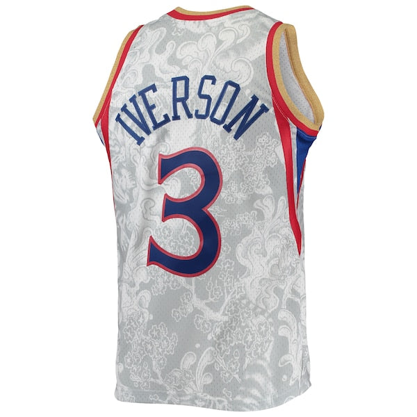 Allen Iverson Philadelphia 76ers Hardwood Classics 1996/97 Lunar New Year Swingman Jersey - White - Image 3