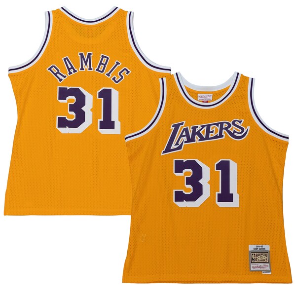 Kurt Rambis Los Angeles Lakers 1984/85 Swingman Jersey - Gold - Image 2