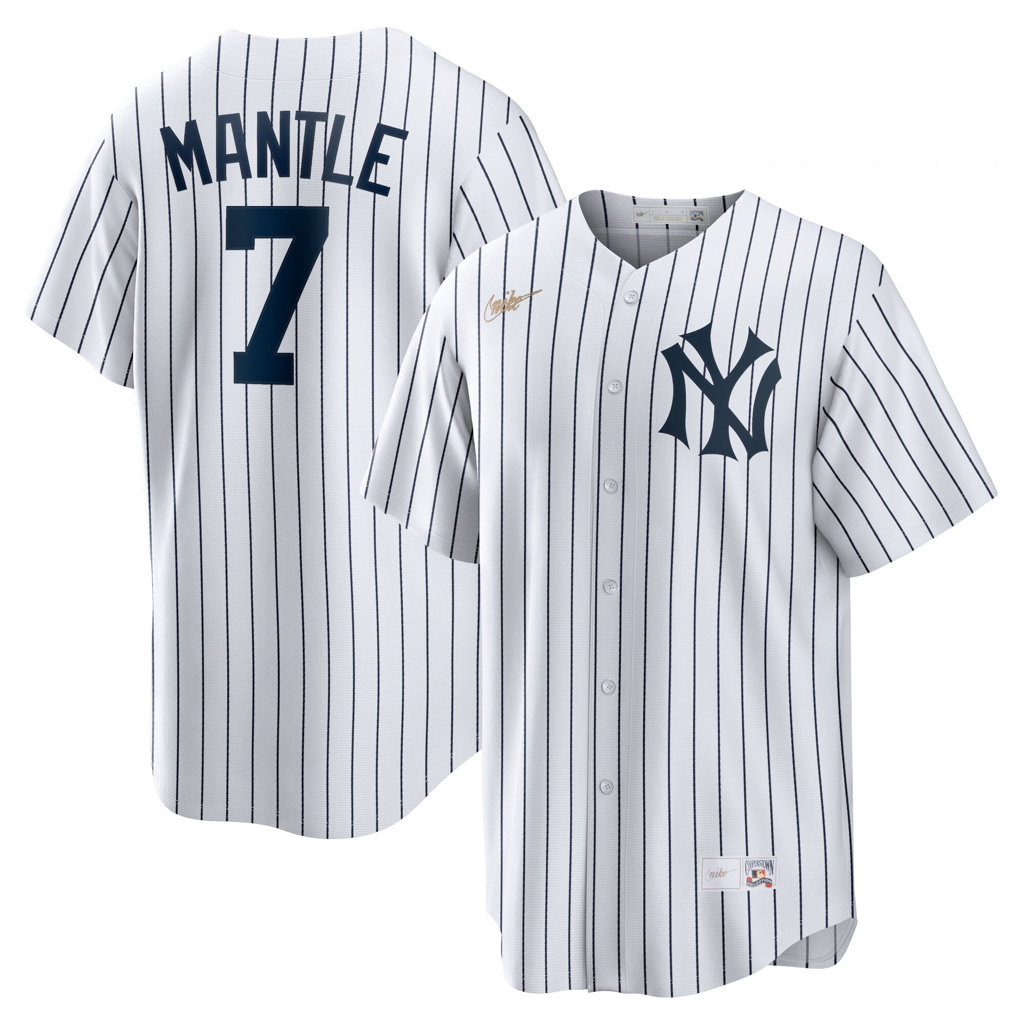 Mickey Mantle New York Yankees Nike Road Cooperstown Collection Player Jersey - Gray/White - Image 5