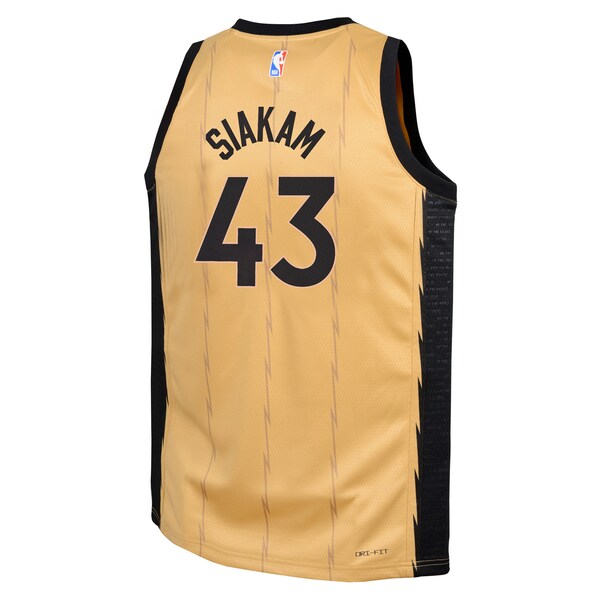 Pascal Siakam Toronto Raptors Nike Youth Swingman Replica Jersey - City Edition - Gold - Image 3