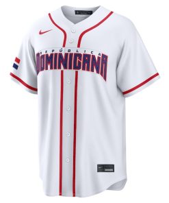 Alternative view of Ketel Marte Dominican Republic Baseball Nike 2026 World Baseball Classic Home Stadium Jersey - White