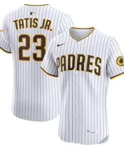 Alternative view of Fernando Tatis Jr. San Diego Padres Nike Home Elite Jersey - White/Brown/Khaki