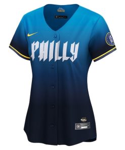 Alternative view of Bryce Harper Philadelphia Phillies Nike Women's 2024 City Connect Limited Player Jersey - Blue