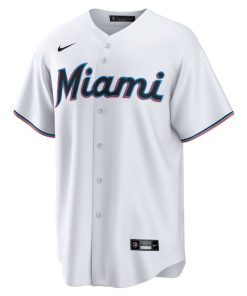 Alternative view of Eury Perez Miami Marlins Nike Home Replica Jersey - White