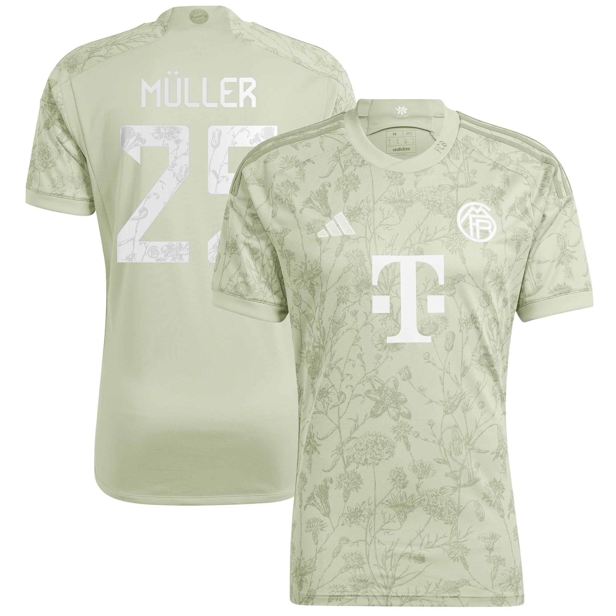 Thomas M¨¹ller Bayern Munich adidas 2023/24 Home Replica Jersey - White/Green - Image 6