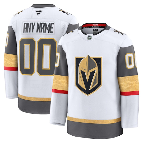 Vegas Golden Knights Away Premium Custom Jersey - White/Gold/Gray - Image 2