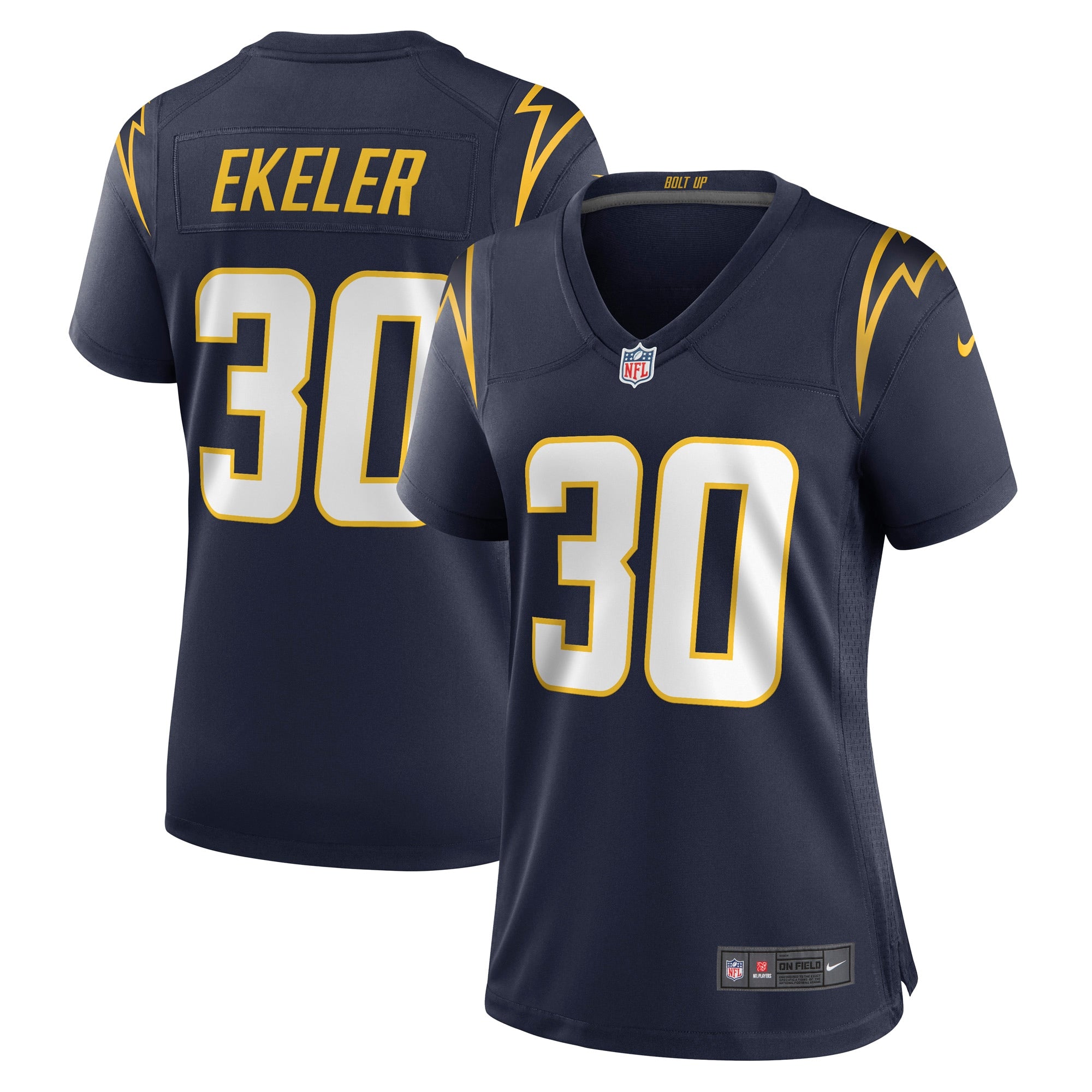 Austin Ekeler Los Angeles Chargers Nike Women's Game Jersey - White/Navy/Royal - Image 5