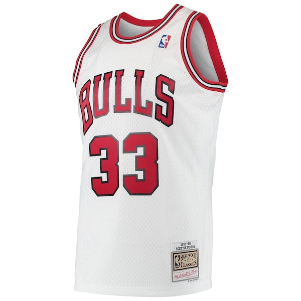 Scottie Pippen Chicago Bulls Hardwood Classics Swingman Jersey - White/Black - Image 3