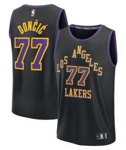 Luka Don?i? Los Angeles Lakers  Youth 2025/26 City Edition Fast Break Jersey - Black
