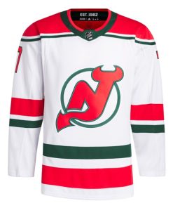 Alternative view of Dougie Hamilton New Jersey Devils adidas  Primegreen Authentic Player Jersey - White