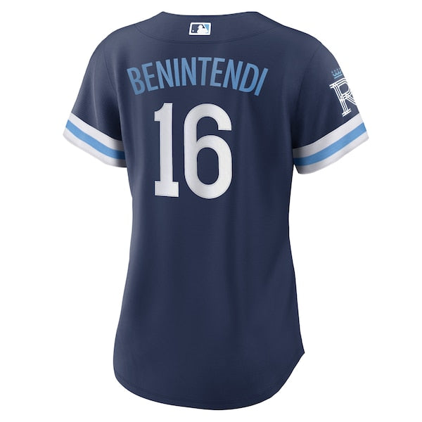 Andrew Benintendi Kansas City Royals Nike Women's 2022 City Connect Replica Player Jersey - Navy - Image 3