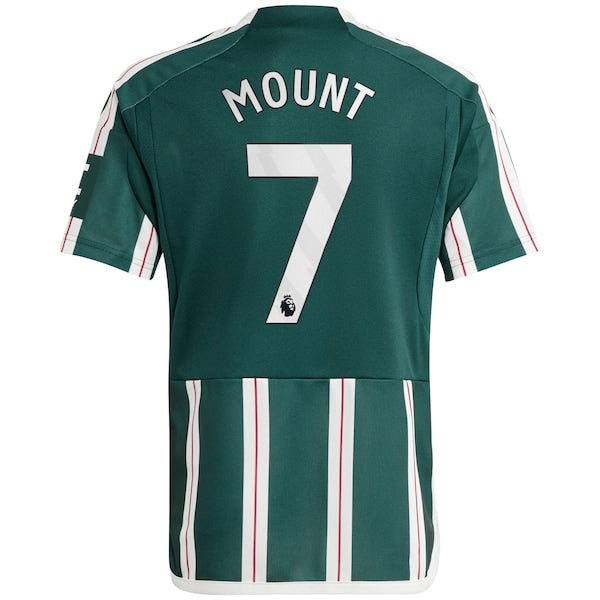 Mason Mount Manchester United adidas Youth 2023/24 Away Replica Player Jersey - Green/White - Image 4
