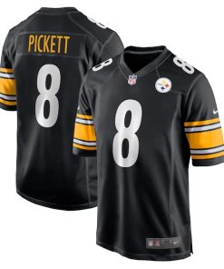 Alternative view of Kenny Pickett Pittsburgh Steelers Nike Player Game Jersey - Black/White