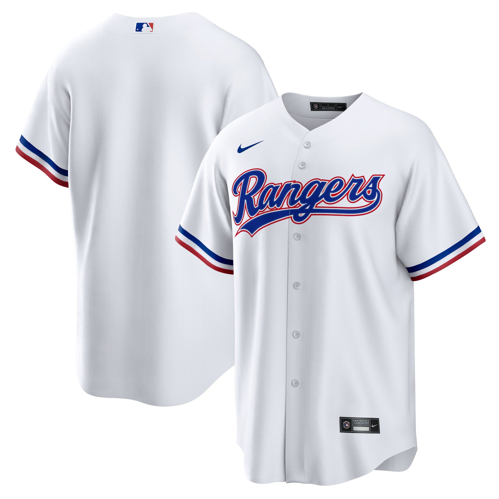 Texas Rangers Nike Road Replica Team Jersey - Gray/White/Royal - Image 5
